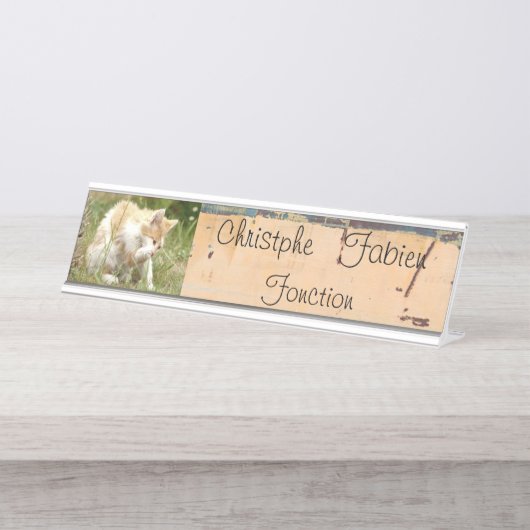 Naam borden cat 1 . dieren . bureau naambordje (Voorkant)