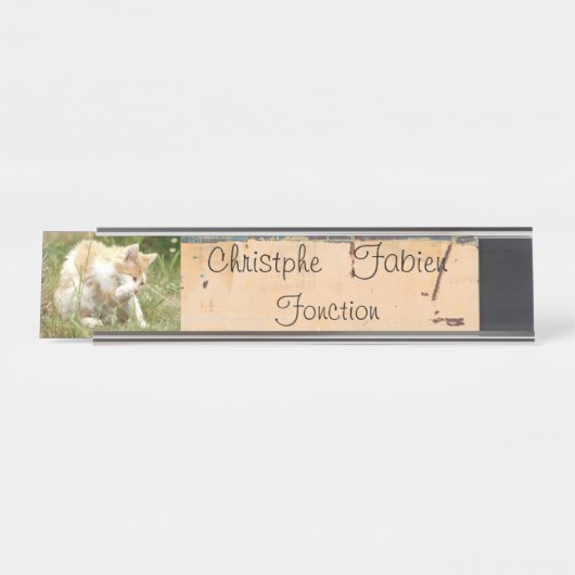 Naam borden cat 1 . dieren . bureau naambordje (Voorkant)