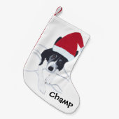 Naam Border Collie Santa Dog kerststaart Kleine Kerstsok (Voorkant (Hangend))
