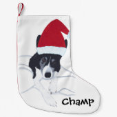 Naam Border Collie Santa Dog kerststaart Kleine Kerstsok (Voorkant)