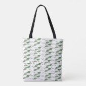 Naam botanisch bladgroen handgetekend patroon tote bag (Achterkant)