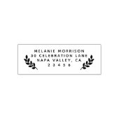 Naam & Botanische Branches Retouradres Zelfinktende Stempel (Design)