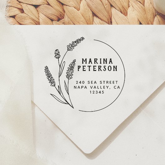 Naam botanische Lijst (familienaam retouradres) Rubberstempel