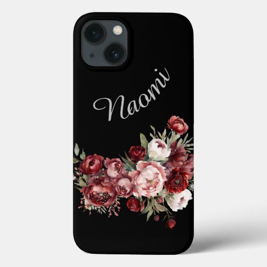 Naam Bourgogne Bloemen Case-Mate iPhone Case (Achterkant)