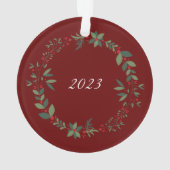 Naam Bourgondië Schattige Teddy Kerstboom Ornament (achterkant)