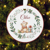 Naam Bourgondië Schattige Teddy Kerstboom Ornament