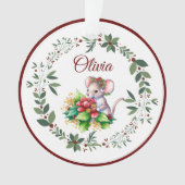 Naam Bourgondische zoete muis kerstboom Ornament (voorkant)