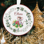 Naam Bourgondische zoete muis kerstboom Ornament<br><div class="desc">Personaliseer deze Bourgondische Schattigee Mouse Christmas Tree Decoration door de naam van een geliefde toe te voegen. Een geweldige manier om een speciale herinnering te vieren met een betekenisvolle aandenken.</div>