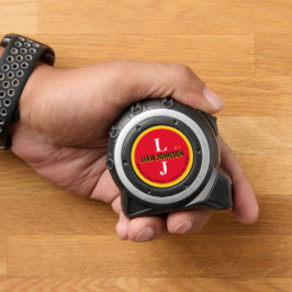 Naam bouwer Initialen Modern Monogram Rood Rolmaat