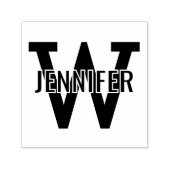 Naam boven eenvoudige vetgedrukte enkele initiaal   zelfinktende stempel (Design)