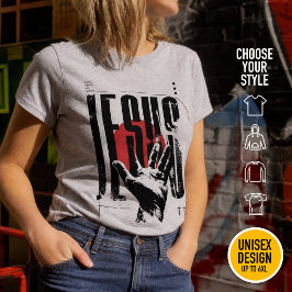 Naam boven elke naam Jezus grunge moderne streetwe T-shirt