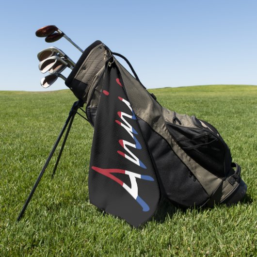 Naam boven op NLD Vlag op bk gtcnt Golfhanddoek (Groen)