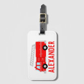 Naam brandende vrachtwagen bagagelabel (Voorkant (verticaal))