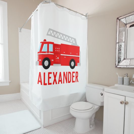 Naam brandende vrachtwagen douchegordijn (In situ)