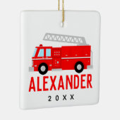 Naam brandende vrachtwagen keramisch ornament (Rechts)