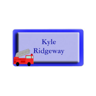 Naam brandweerwagen Label