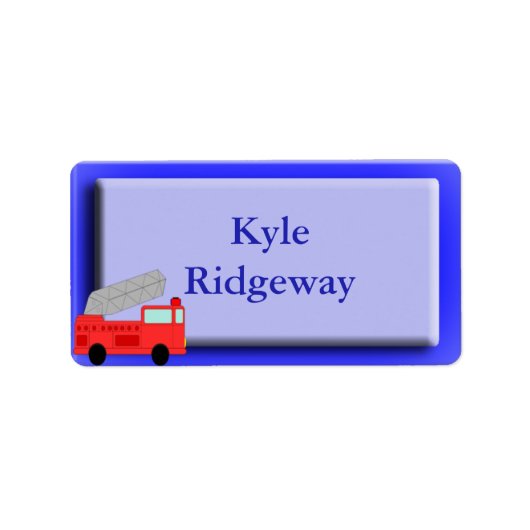 Naam brandweerwagen Label (Voorkant)