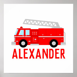 Naam brandweerwagen poster