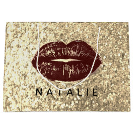Naam Bridal Brown Kiss Lips Glitter Champagne Gold Groot Cadeauzakje