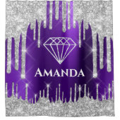 Naam Bridal Glitter Drift Grey Violet Diamond Douchegordijn (Voorkant)
