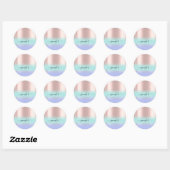 Naam Bridal OMBRE. Dank Blue Ocean Roos Ronde Sticker (Vel)