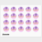 Naam Bridal OMBRE Minimalisme Roze Roze Paars Ronde Sticker