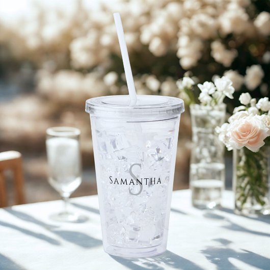 Naam bridesmaid minimalist acryl drinkbeker