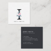 NAAM BRIEF VAN ZFT BLUSH BLUE FLORAL ALPHABETS I VIERKANTE VISITEKAARTJE (Voorkant / Achterkant)