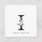 NAAM BRIEF VAN ZFT BLUSH BLUE FLORAL ALPHABETS I VIERKANTE VISITEKAARTJE (Voorkant)