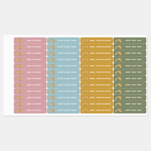 Naam Bright Boho Rainbow Labels (Vel)