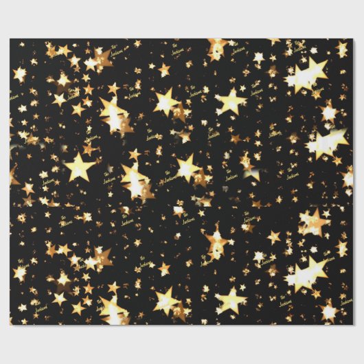 Naam, Bright Stars Nieuwjaar 30-in door 6ft Holida Cadeaupapier (Vlak)