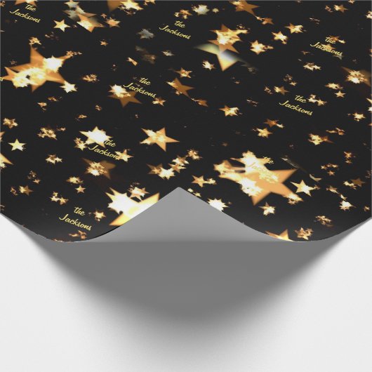 Naam, Bright Stars Nieuwjaar 30-in door 6ft Holida Cadeaupapier (Hoek)