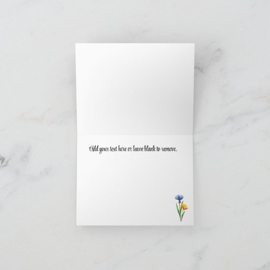 Naam, Bright Waterverf Wildflowers Bedankkaart (Binnen)