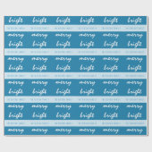 Naam BrightStor Script Blue-kerstfamilie Cadeaupapier (Vlak)