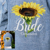 Naam bruid Geel Zonnebloemen Bloemen Bloemen Bruil Denim Jacket