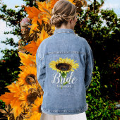 Naam bruid Geel Zonnebloemen Bloemen Bloemen Bruil Denim Jacket