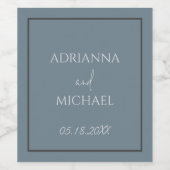 Naam bruidspaar en datum  wijn etiket (Enkel label)