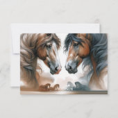 Naam Bruin Mooie Paarden Notitiekaartje (Voorkant)