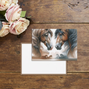 Naam Bruin Mooie Paarden Notitiekaartje