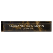 Naam bruine gouden marmer naambordje (Voorkant)