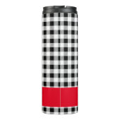 Naam Buffalo Check Rode Accent 12oz Thermische Bek Thermosbeker (Achterkant)