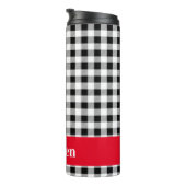 Naam Buffalo Check Rode Accent 12oz Thermische Bek Thermosbeker (Geroteerd rechts)