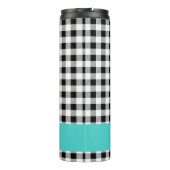 Naam, Buffalo Check Turquoise 12oz thermische tumb Thermosbeker (Achterkant)