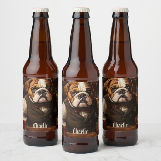 Naam Bulldog Bartender Bier Etiket (Flessen)