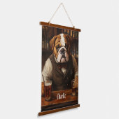 Naam Bulldog Bartender Hangend Wandkleed (Gebogen)