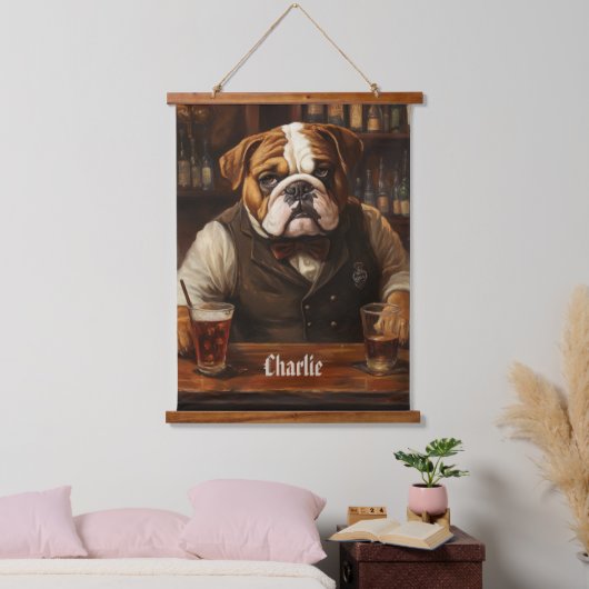 Naam Bulldog Bartender Hangend Wandkleed (Slaapkamer)