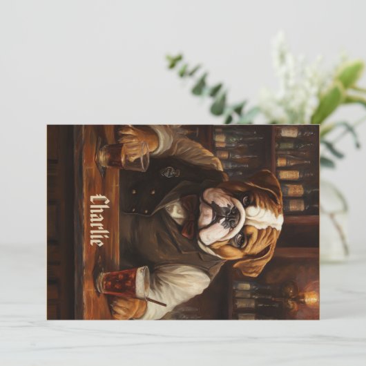 Naam Bulldog Bartender Kaart (Staand voorkant)