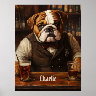 Naam Bulldog Bartender Poster