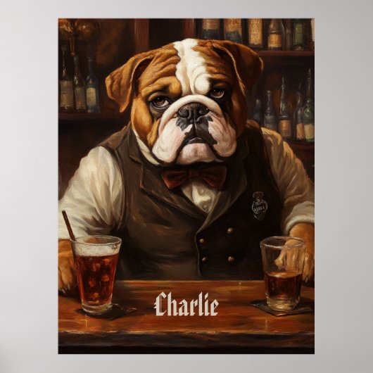 Naam Bulldog Bartender Poster (Voorkant)