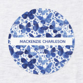 Naam Butterfly Blue Pattern Labels (Design 1)